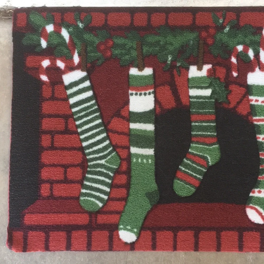 st. nicholas square Fireplace Stockings Accent Rug